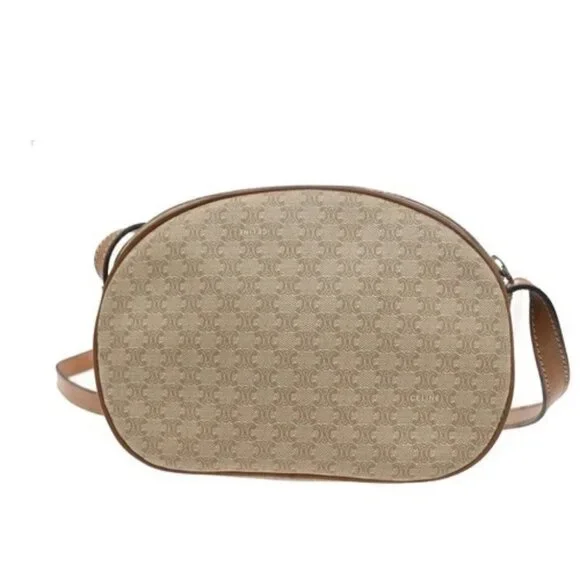 CELINE Logo Macadam Pattern Shoulder Bag PVC Leather Brown GHW Italy 62KB844 - Picture 4 of 14